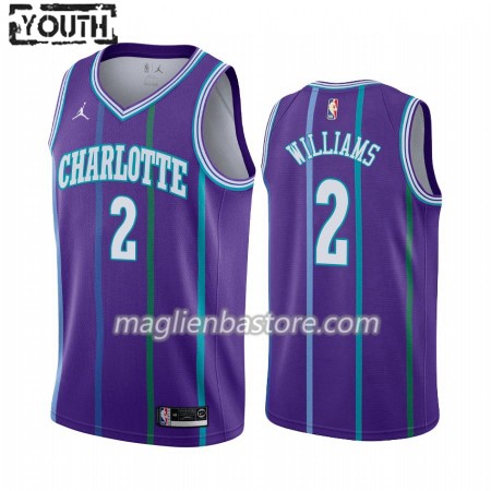 Maglia NBA Charlotte Hornets Marvin Williams 2 Jordan Brand 2019-20 Hardwood Classics Swingman - Bambino